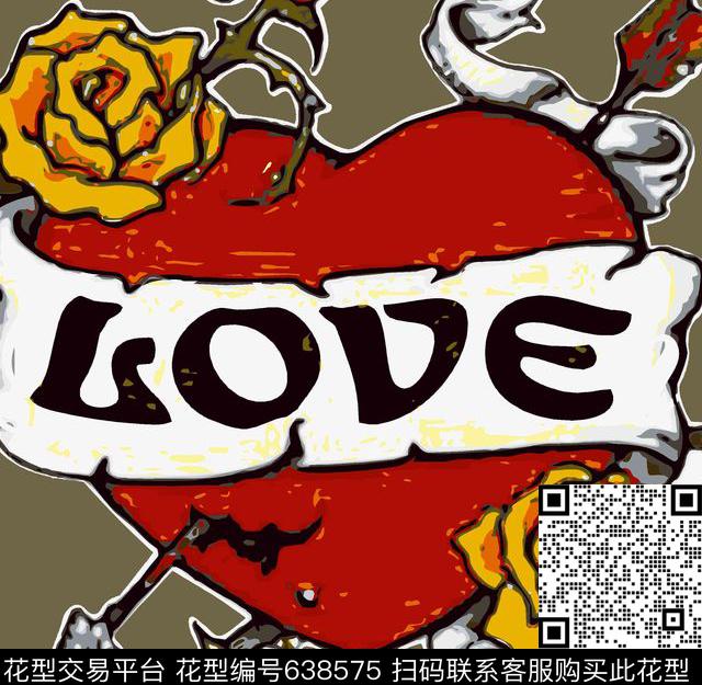 love心形花传统印花华亿平台下载（图片编号: 638575） - 瓦栏（Walan）