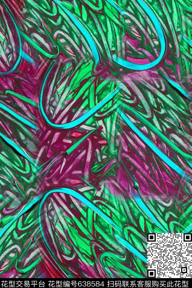 笔触条纹笔触油画肌理数码印花华亿平台下载（图片编号: 638584） - 瓦栏（Walan）