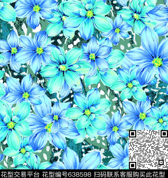 花朵花卉动物纹数码印花华亿平台下载（图片编号: 638598） - 瓦栏（Walan）