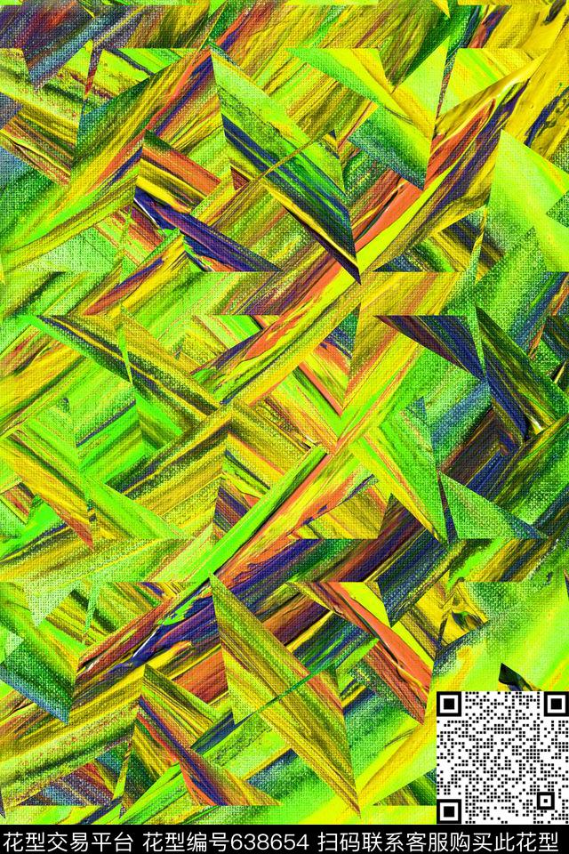 笔触条纹笔触油画肌理数码印花华亿平台下载（图片编号: 638654） - 瓦栏（Walan）