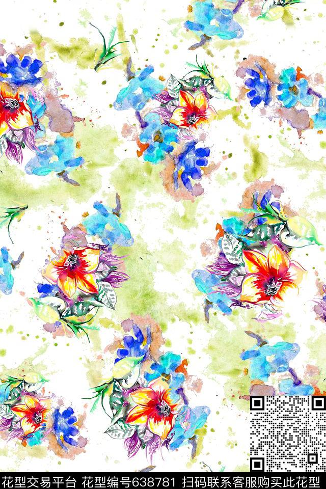 流行时尚数码花卉数码印花华亿平台下载（图片编号: 638781） - 瓦栏（Walan）