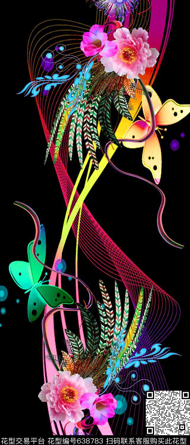 流行时尚数码花卉数码印花华亿平台下载（图片编号: 638783） - 瓦栏（Walan）