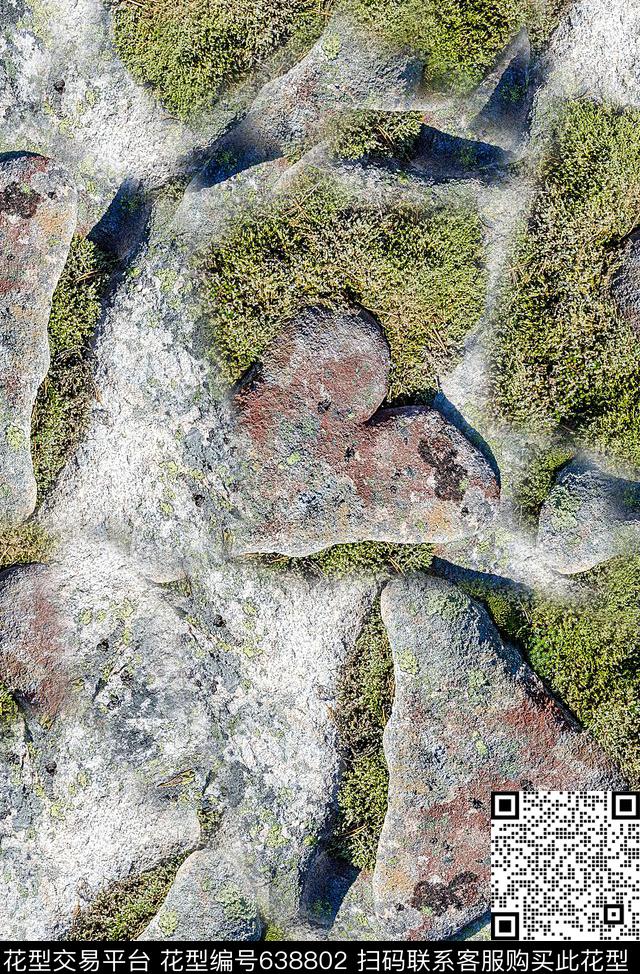 时尚抽象石头纹理时尚彩绘石头时尚打牌女装外套印花数码印花华亿平台下载（图片编号: 638802） - 瓦栏（Walan）