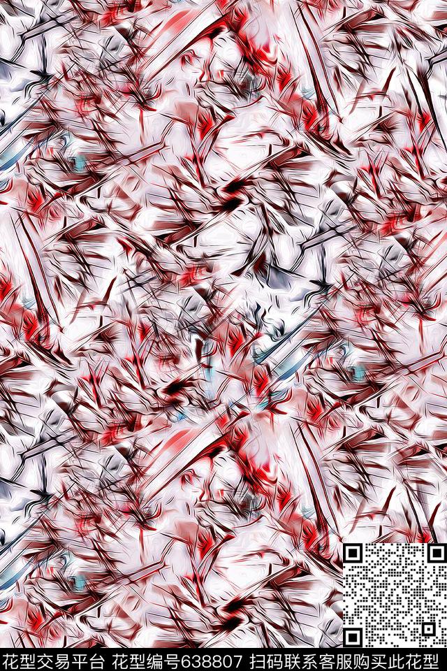 抽象笔刷纹理晕色数码印花华亿平台下载（图片编号: 638807） - 瓦栏（Walan）