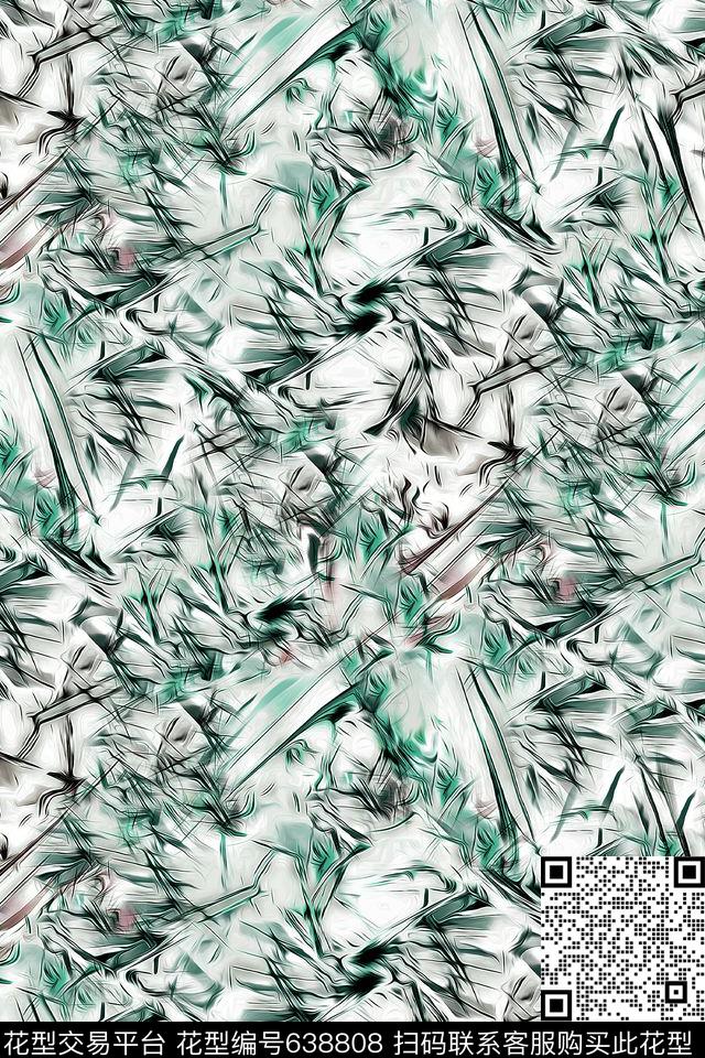 抽象笔刷纹理晕色数码印花华亿平台下载（图片编号: 638808） - 瓦栏（Walan）