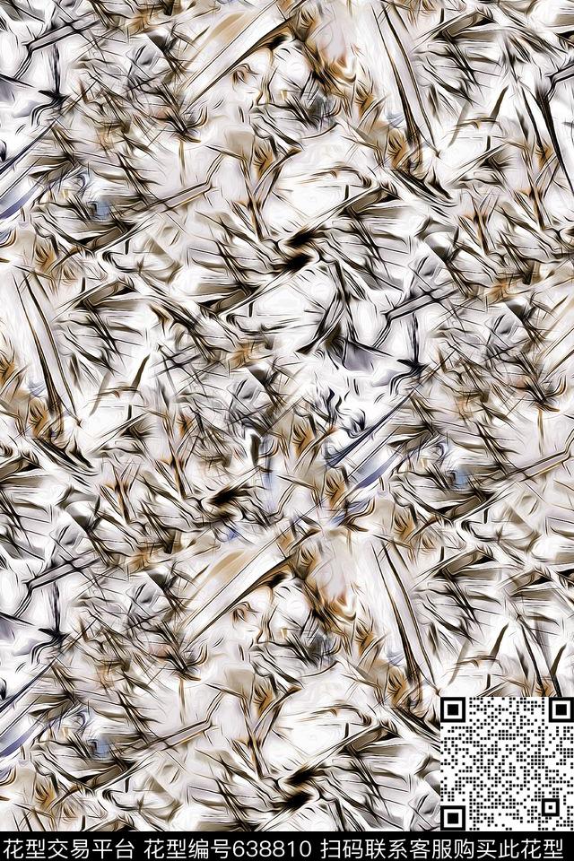 抽象笔刷纹理晕色数码印花华亿平台下载（图片编号: 638810） - 瓦栏（Walan）