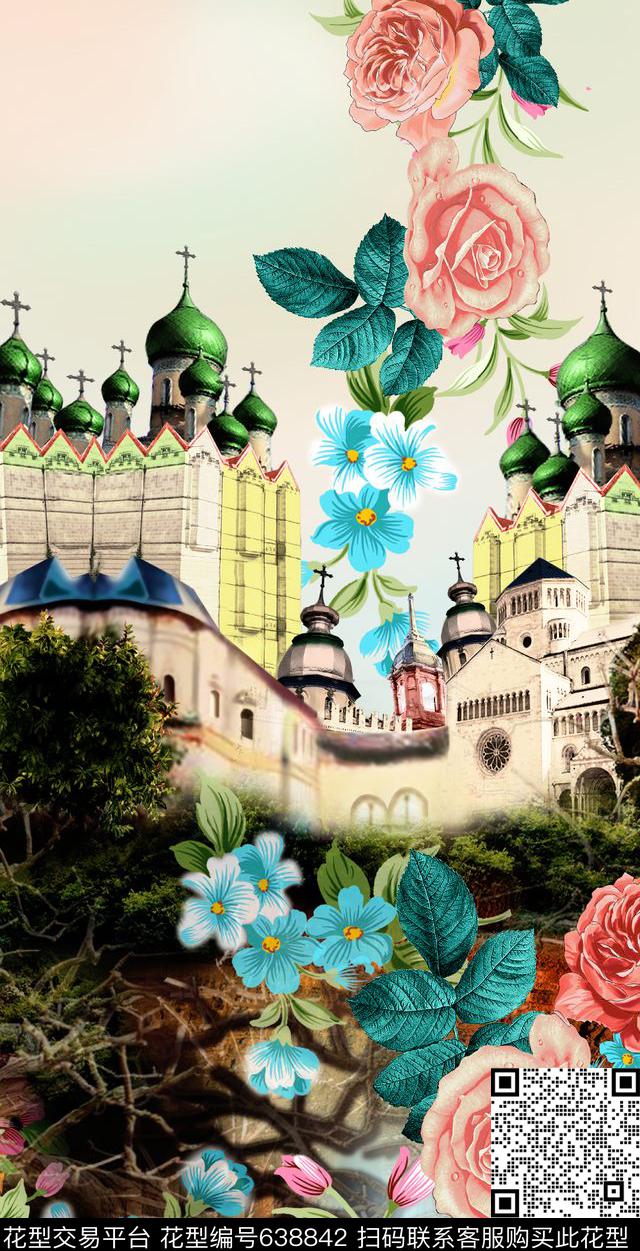 花朵花卉数码印花华亿平台下载（图片编号: 638842） - 瓦栏（Walan）