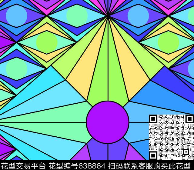 不规则几何菱形圆形传统印花华亿平台下载（图片编号: 638864） - 瓦栏（Walan）