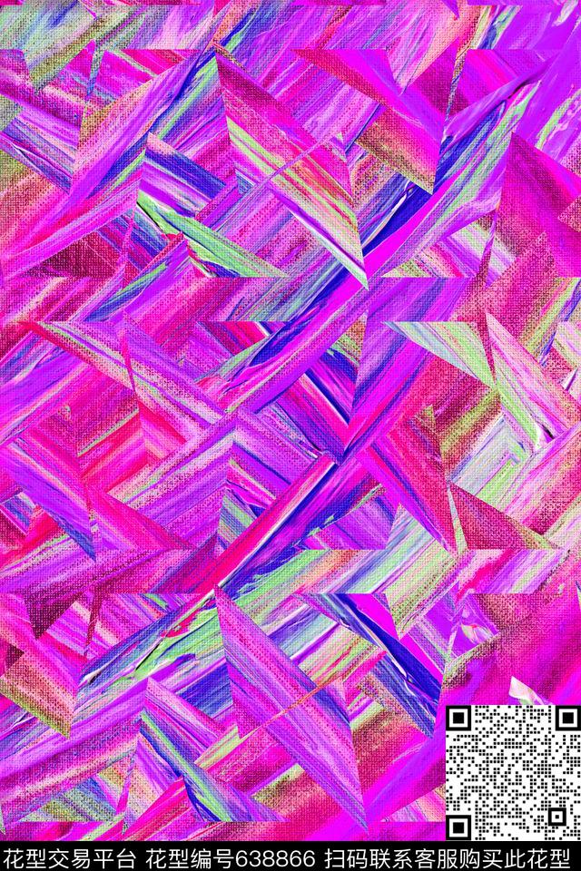 笔触条纹笔触油画肌理数码印花华亿平台下载（图片编号: 638866） - 瓦栏（Walan）