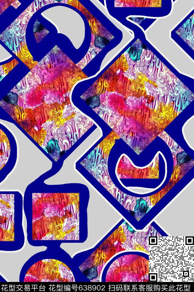 抽象佩兹利时尚抽象原创抽象数码印花华亿平台下载（图片编号: 638902） - 瓦栏（Walan）