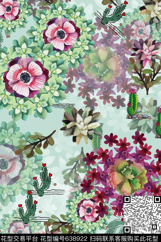 L.D~花卉L.D~水彩L.D~手绘传统印花华亿平台下载（图片编号: 638922） - 瓦栏（Walan）