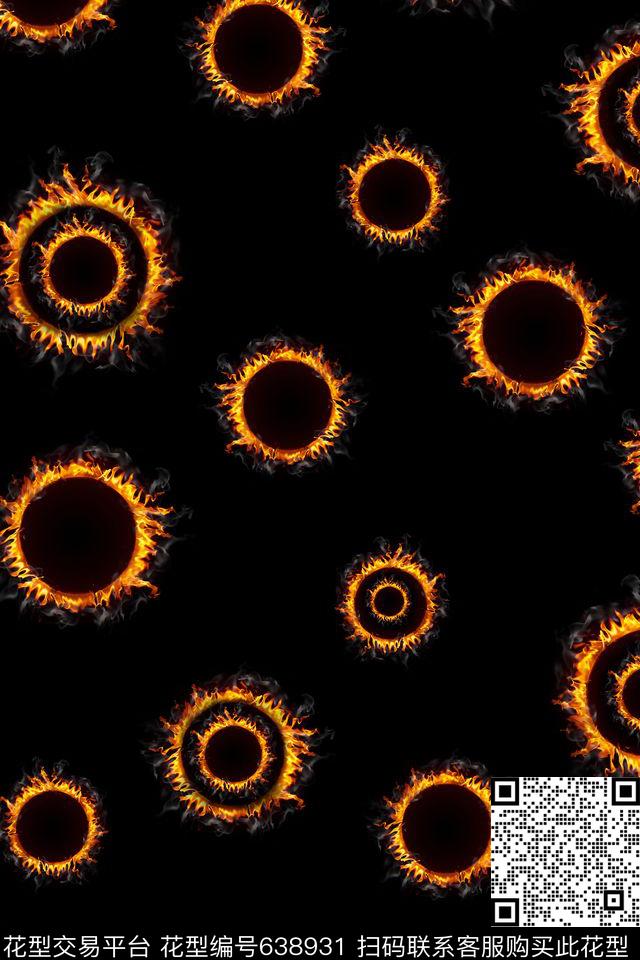 抽象科技感时尚男装数码印花华亿平台下载（图片编号: 638931） - 瓦栏（Walan）