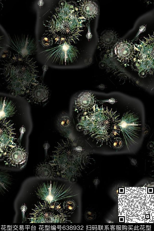 抽象科技感时尚男装数码印花华亿平台下载（图片编号: 638932） - 瓦栏（Walan）