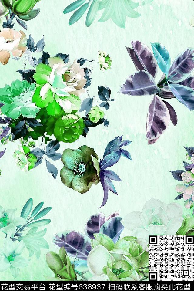 碎花小清新花卉花卉数码印花华亿平台下载（图片编号: 638937） - 瓦栏（Walan）