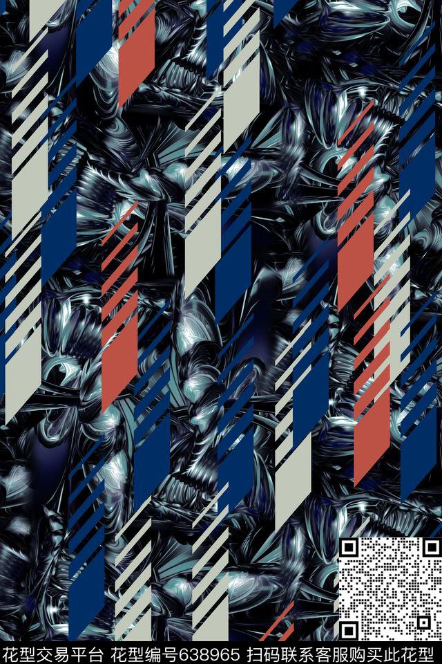 3D肌理几何男装数码印花华亿平台下载（图片编号: 638965） - 瓦栏（Walan）