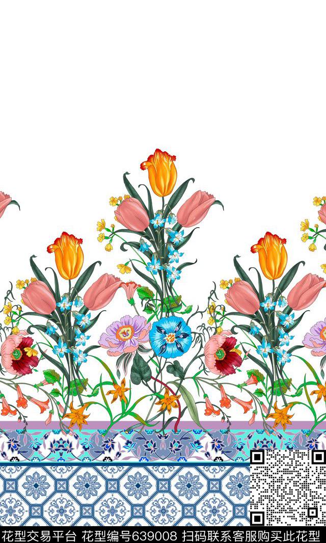 花卉民族风中东花纹传统印花华亿平台下载（图片编号: 639008） - 瓦栏（Walan）