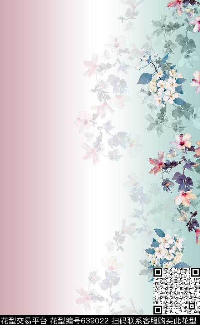 兰花花卉围巾数码印花华亿平台下载（图片编号: 639022） - 瓦栏（Walan）