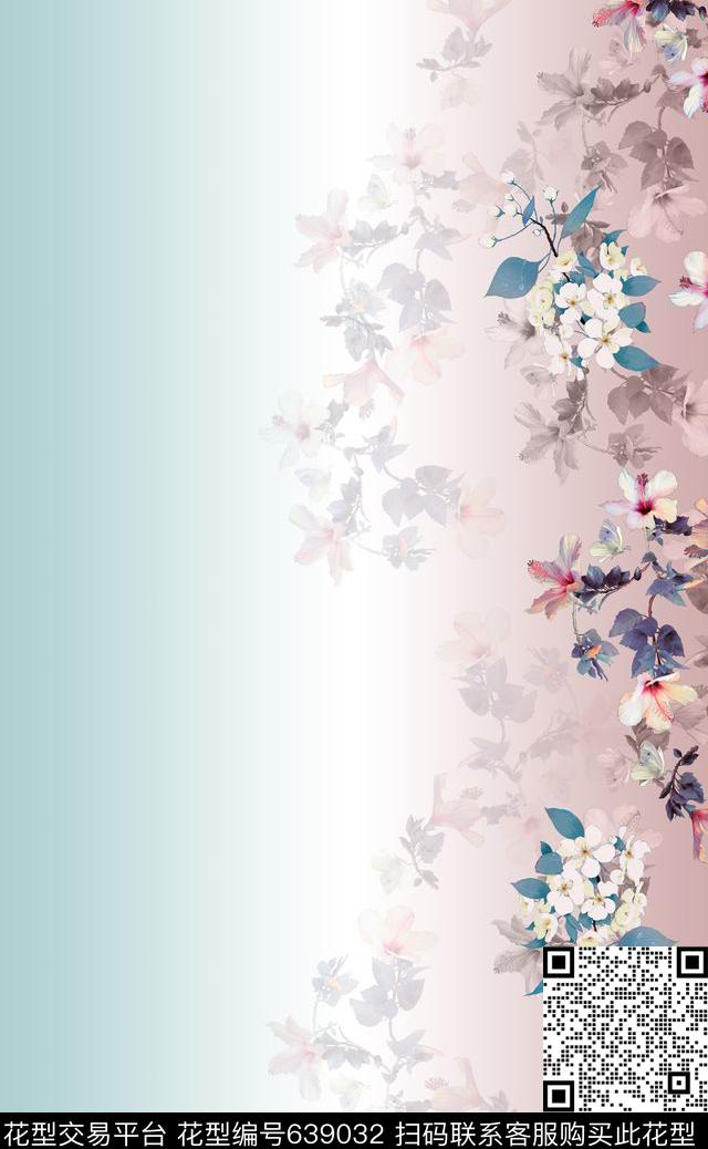 兰花花卉围巾数码印花华亿平台下载（图片编号: 639032） - 瓦栏（Walan）