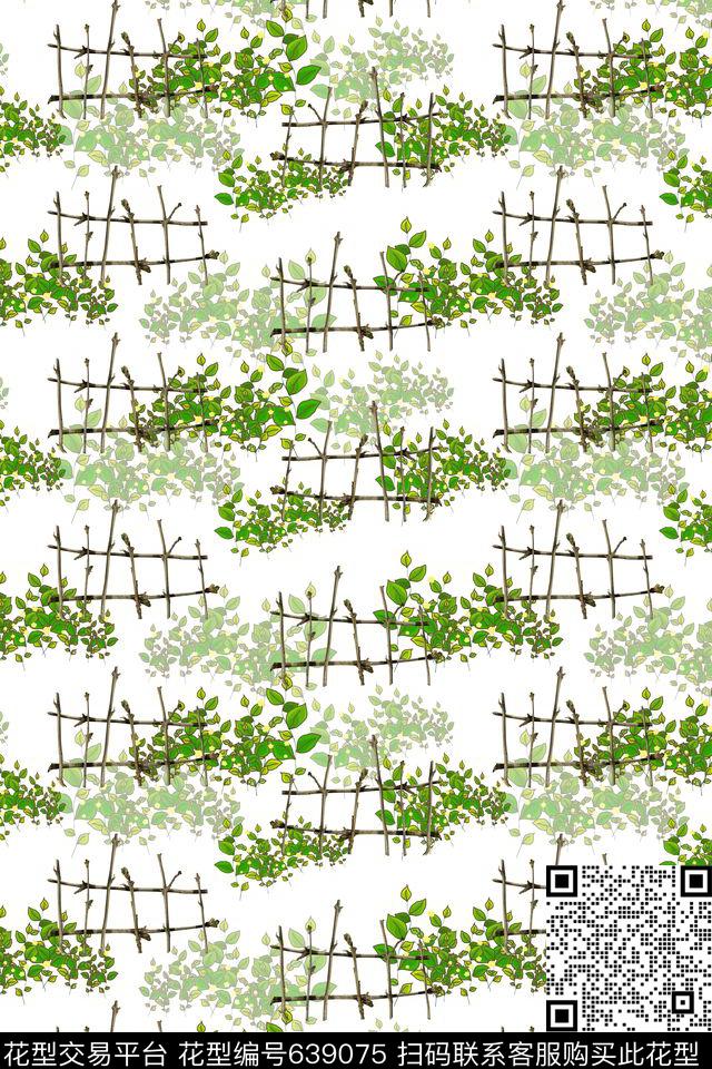 清新雅丽花卉花丛时尚清新数码印花华亿平台下载（图片编号: 639075） - 瓦栏（Walan）
