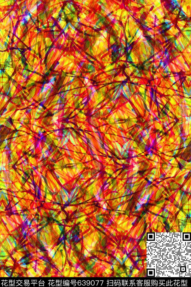 纹理笔触条纹笔触数码印花华亿平台下载（图片编号: 639077） - 瓦栏（Walan）