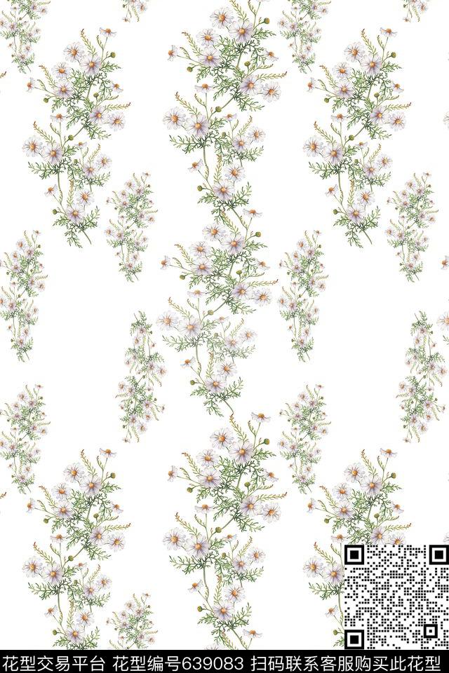 时尚清新清新雅丽植物花卉数码印花华亿平台下载（图片编号: 639083） - 瓦栏（Walan）