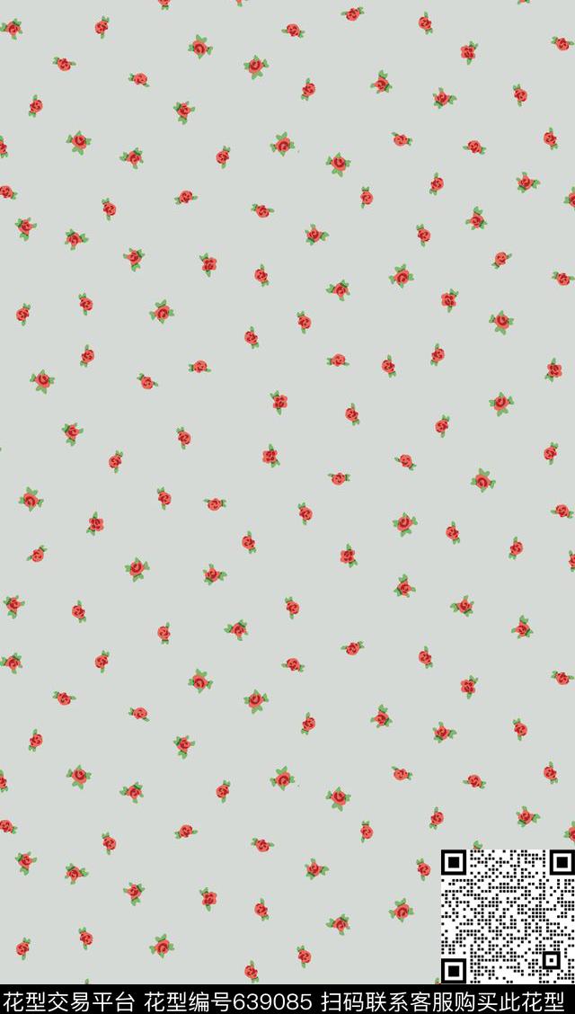 小碎花花朵花卉传统印花华亿平台下载（图片编号: 639085） - 瓦栏（Walan）