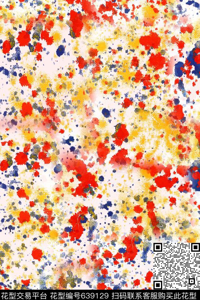 泼墨纹理笔触数码印花华亿平台下载（图片编号: 639129） - 瓦栏（Walan）