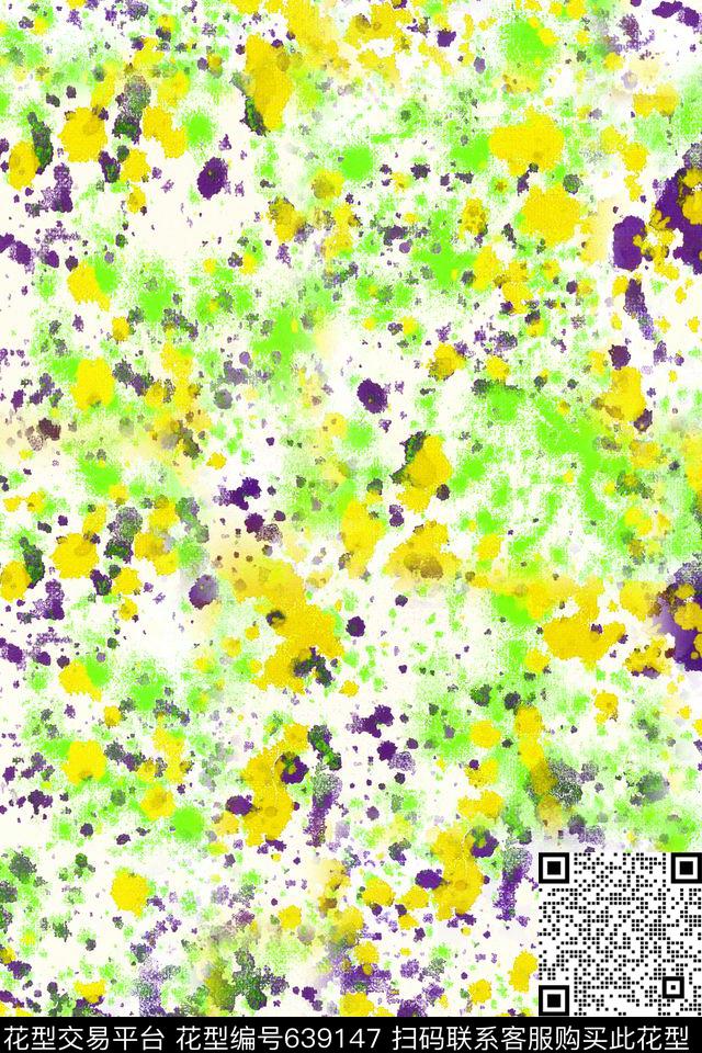 泼墨纹理笔触数码印花华亿平台下载（图片编号: 639147） - 瓦栏（Walan）