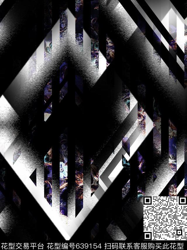 几何裁切错位几何羽希--前卫几何数码印花华亿平台下载（图片编号: 639154） - 瓦栏（Walan）