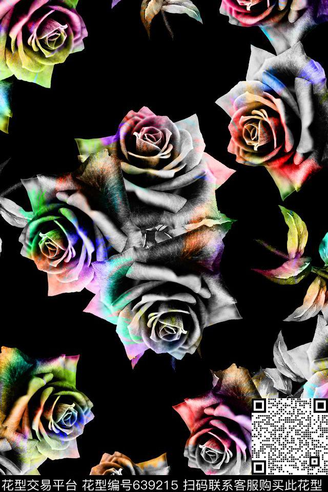 牡丹花卉数码印花华亿平台下载（图片编号: 639215） - 瓦栏（Walan）