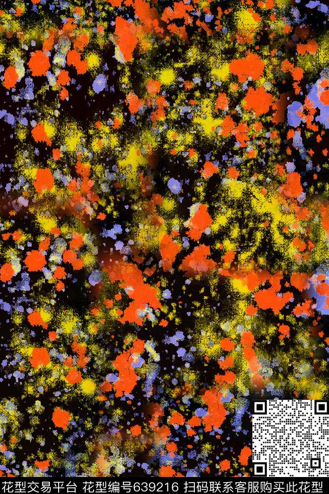 泼墨纹理笔触数码印花华亿平台下载（图片编号: 639216） - 瓦栏（Walan）