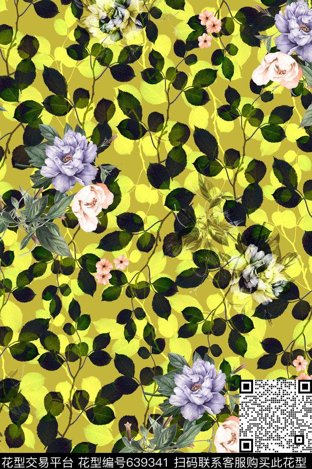 牡丹L.D~花卉L.D~水彩传统印花华亿平台下载（图片编号: 639341） - 瓦栏（Walan）