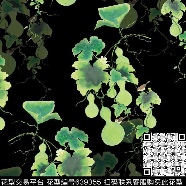 2017年春夏女装华亿平台中国风水墨花数码印花华亿平台下载（图片编号: 639355） - 瓦栏（Walan）