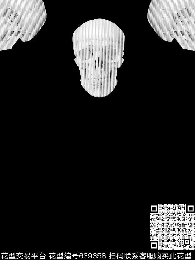 MCQ麦昆爆款骷髅头衍变几何线条发白的骷髅头简欧潮牌数码印花华亿平台下载（图片编号: 639358） - 瓦栏（Walan）