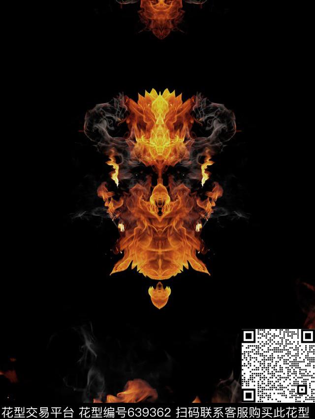 原创抽象火焰潮牌靓仔时尚男装花卫衣夹克t恤数码印花华亿平台下载（图片编号: 639362） - 瓦栏（Walan）