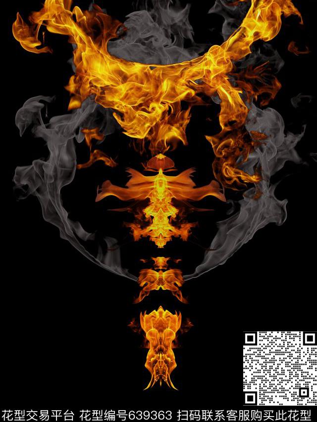 原创抽象火焰潮牌靓仔时尚男装花卫衣夹克t恤数码印花华亿平台下载（图片编号: 639363） - 瓦栏（Walan）