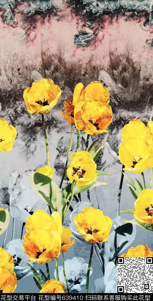 花卉、渐变、抽象纹路数码印花华亿平台下载（图片编号: 639410） - 瓦栏（Walan）