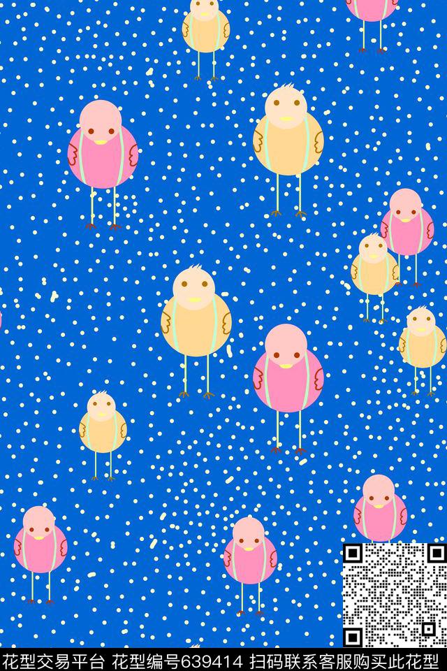 趣味卡通小鸡传统印花华亿平台下载（图片编号: 639414） - 瓦栏（Walan）