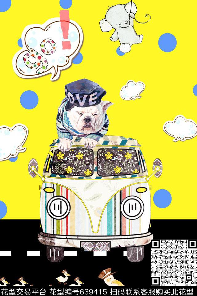 流行时尚卡通趣味动物数码印花华亿平台下载（图片编号: 639415） - 瓦栏（Walan）