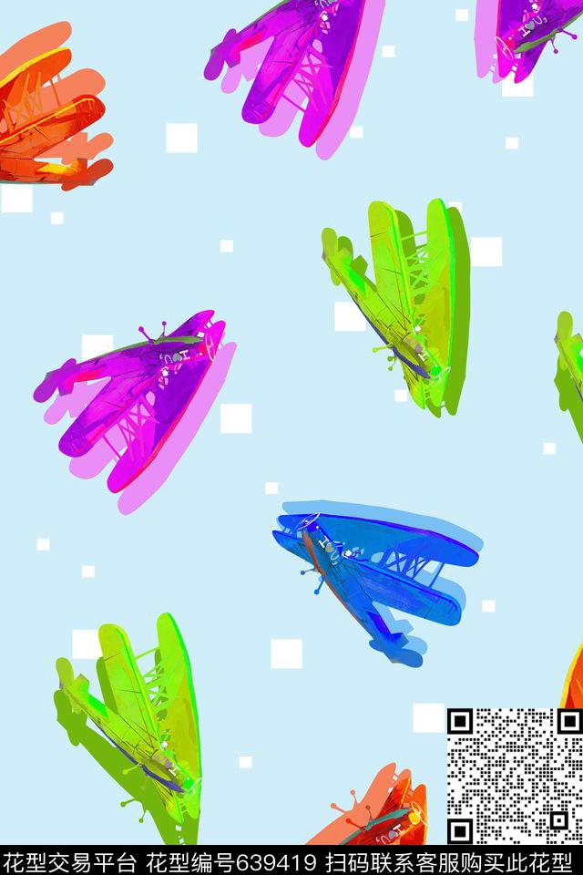 小方块流行时尚趣味传统印花华亿平台下载（图片编号: 639419） - 瓦栏（Walan）