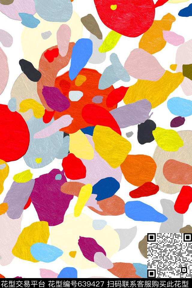 流行时尚不规则几何几何数码印花华亿平台下载（图片编号: 639427） - 瓦栏（Walan）