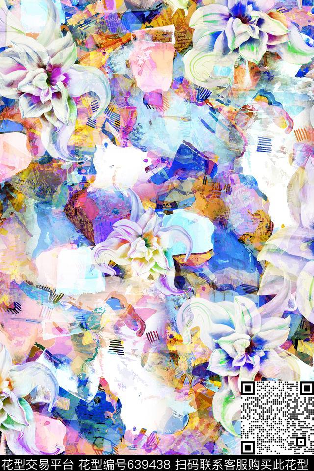 女装花卉几何数码印花华亿平台下载（图片编号: 639438） - 瓦栏（Walan）
