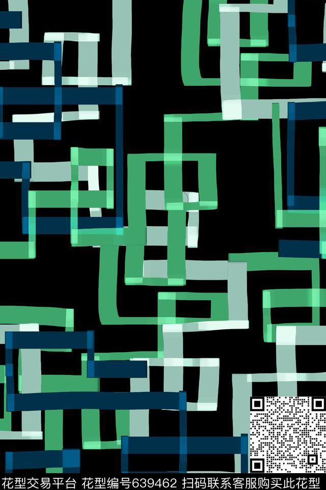 几何条纹格子泳装传统印花华亿平台下载（图片编号: 639462） - 瓦栏（Walan）