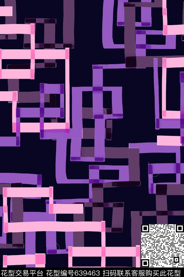 几何条纹格子泳装传统印花华亿平台下载（图片编号: 639463） - 瓦栏（Walan）