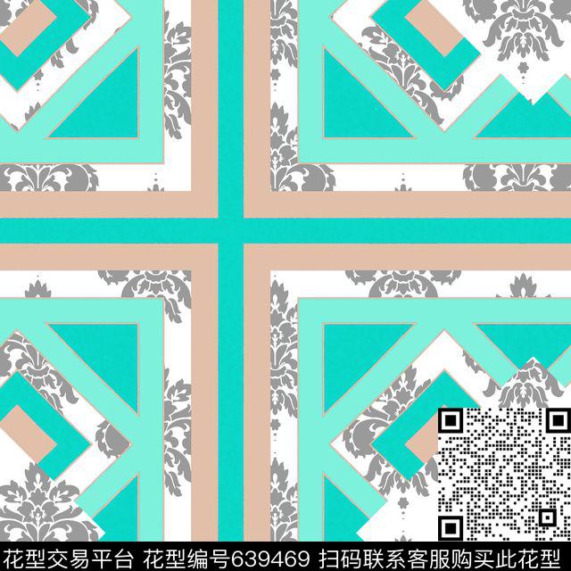 色块三角形几何传统印花华亿平台下载（图片编号: 639469） - 瓦栏（Walan）