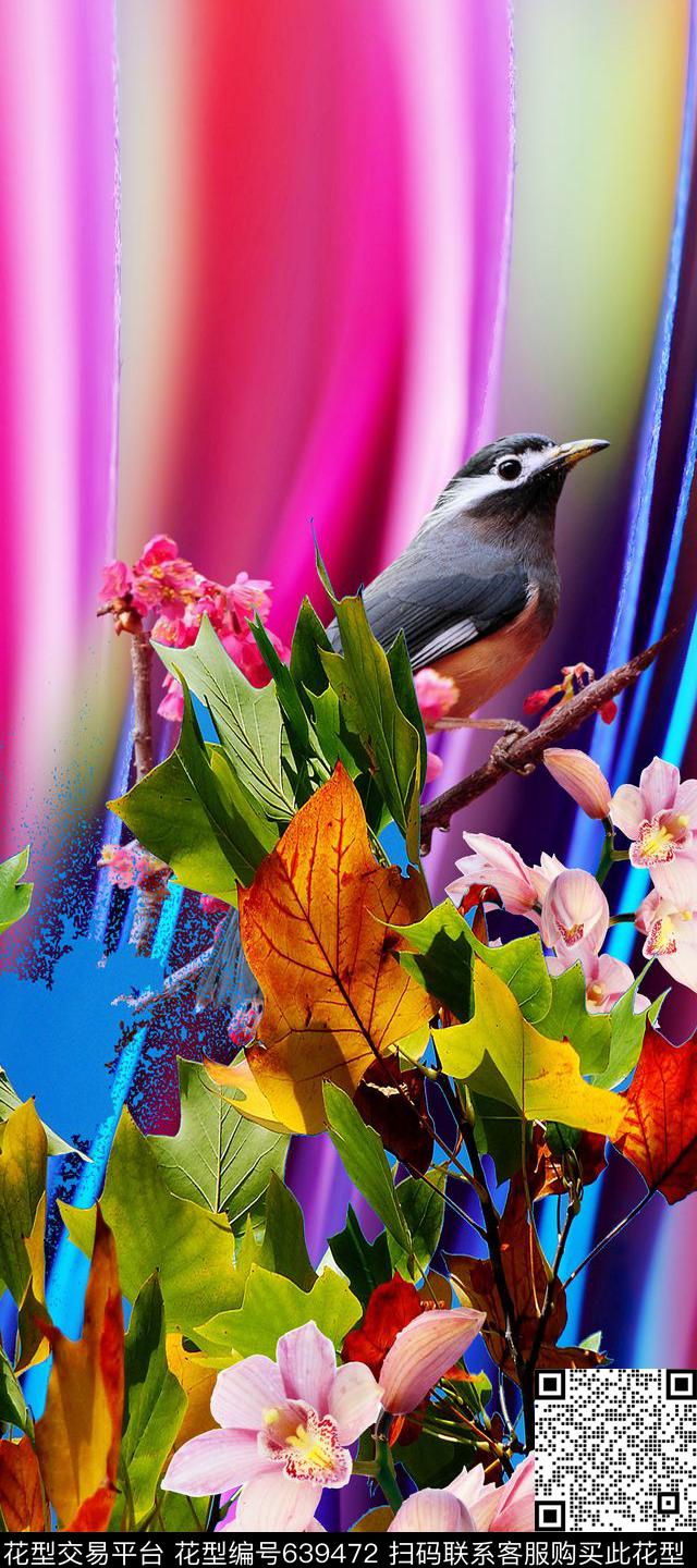 花朵花鸟花卉数码印花华亿平台下载（图片编号: 639472） - 瓦栏（Walan）