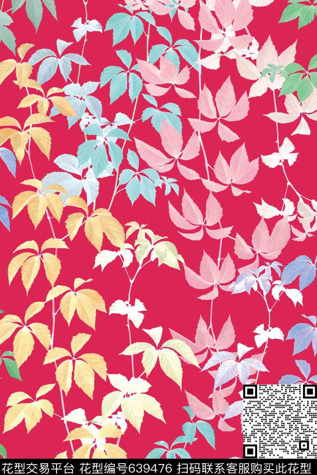花卉叶子泳装数码印花华亿平台下载（图片编号: 639476） - 瓦栏（Walan）