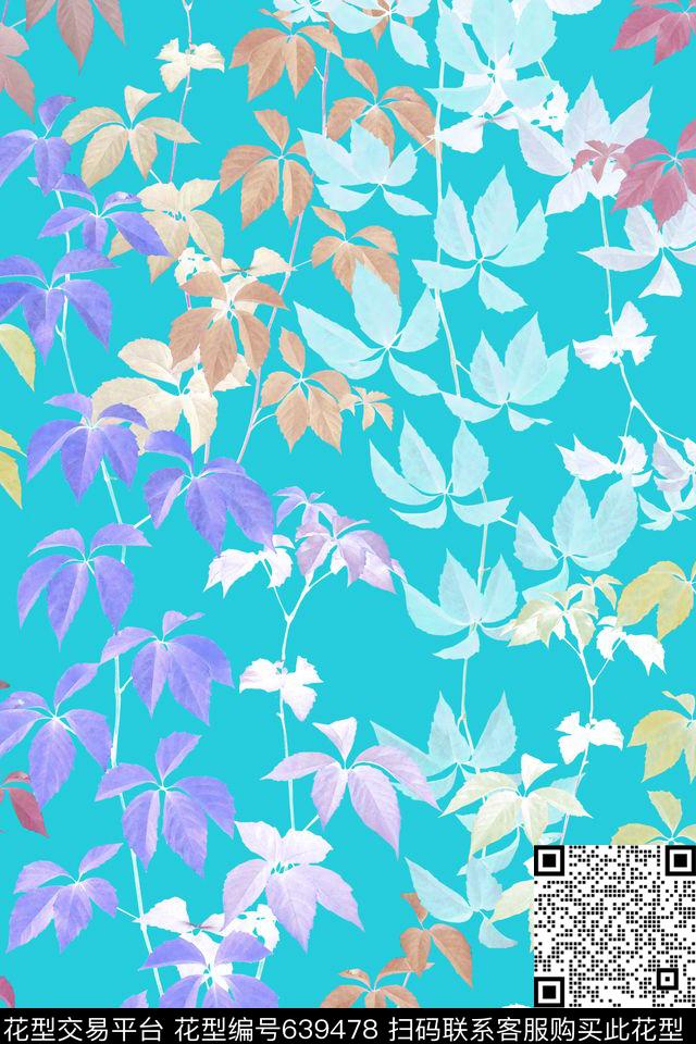 花卉叶子泳装数码印花华亿平台下载（图片编号: 639478） - 瓦栏（Walan）