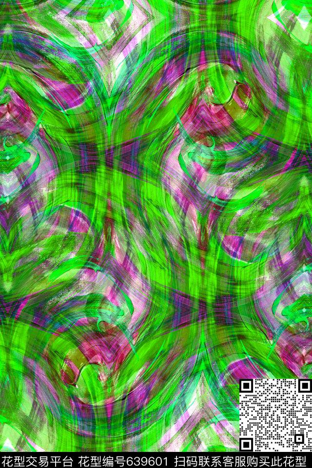 曲线细条纹波浪条纹数码印花华亿平台下载（图片编号: 639601） - 瓦栏（Walan）