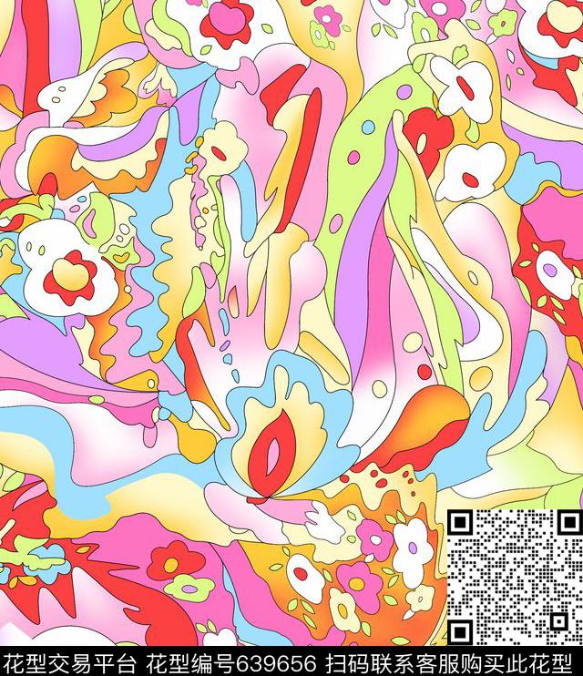 清晰花卉少女衣裙系列传统印花华亿平台下载（图片编号: 639656） - 瓦栏（Walan）